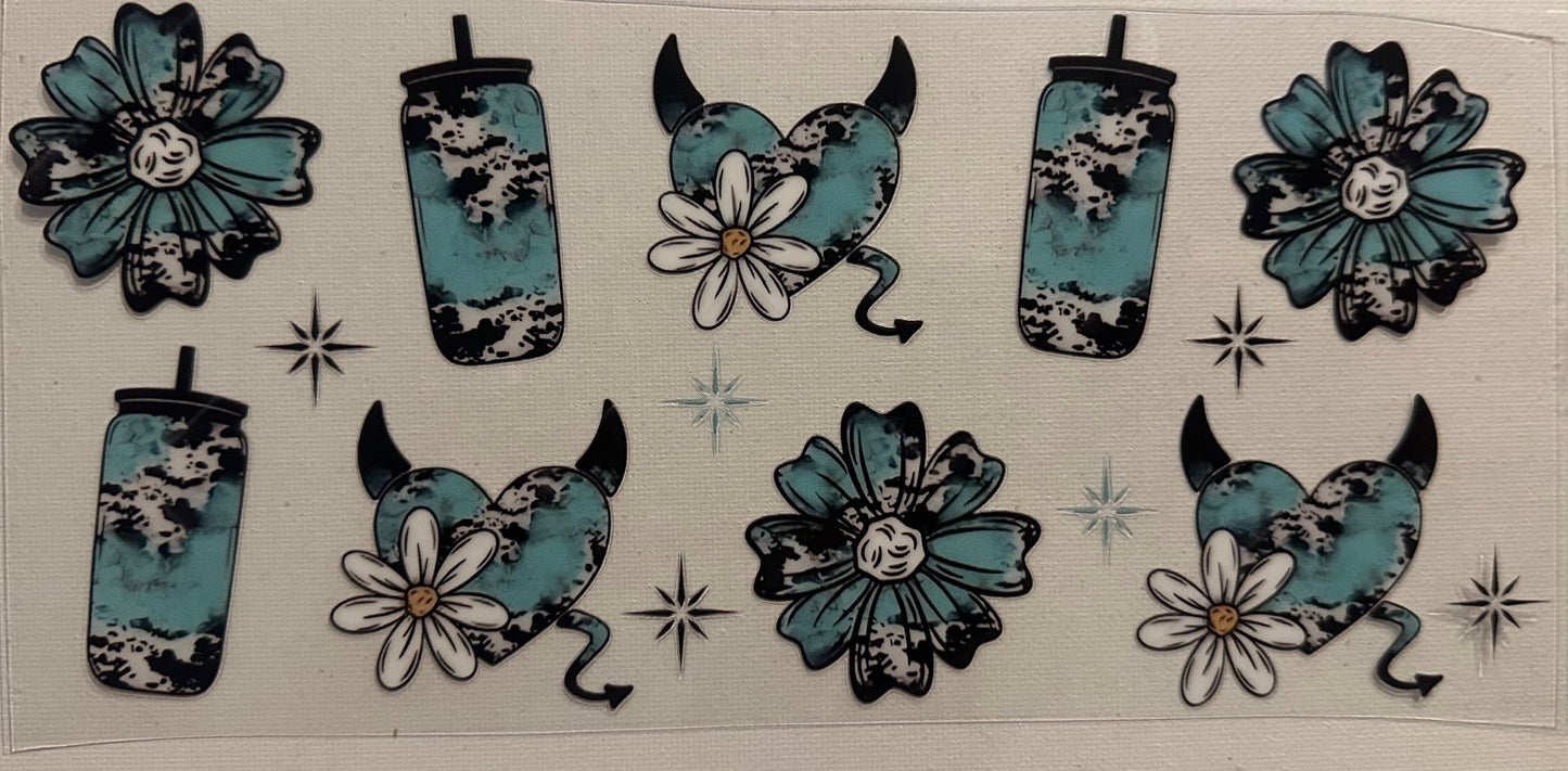 Turquoise and Cow Wrap