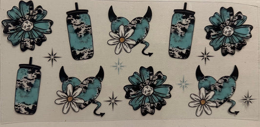 Turquoise and Cow Wrap