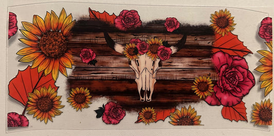 Western Skull & Flower Wrap