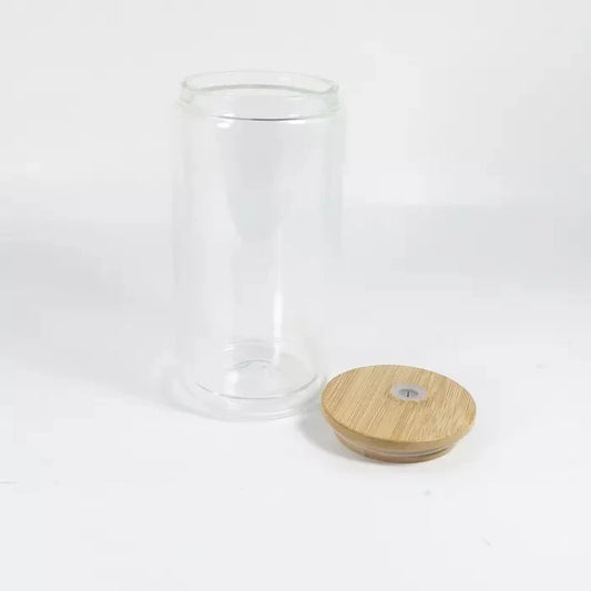 16oz Bamboo Lid Glass Tumbler